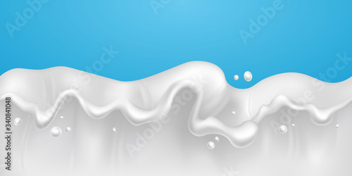 White milk splash seamless pattern