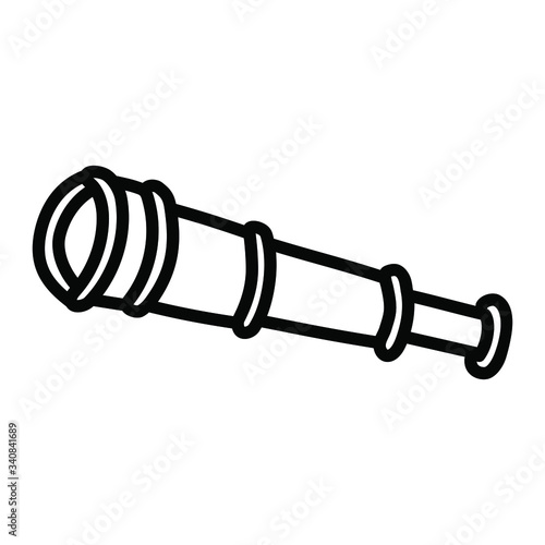 Spyglass captain pirate magnifying  maritime equipment icon doodle freehand style vector illustration 