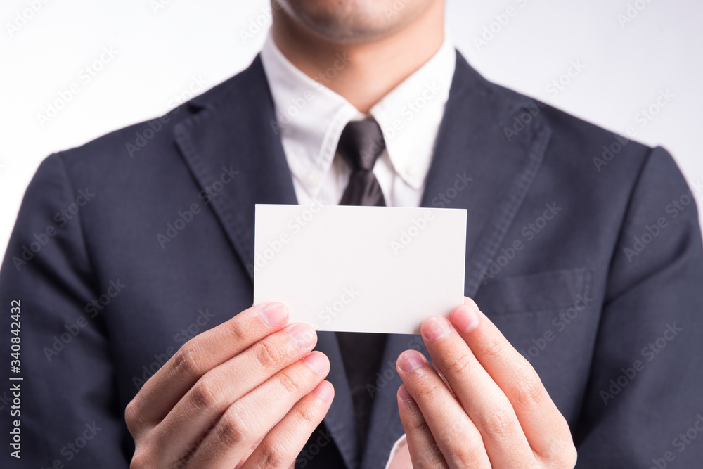 businessman hold business card , contact us concept.. businessman hold business card , contact us concept..