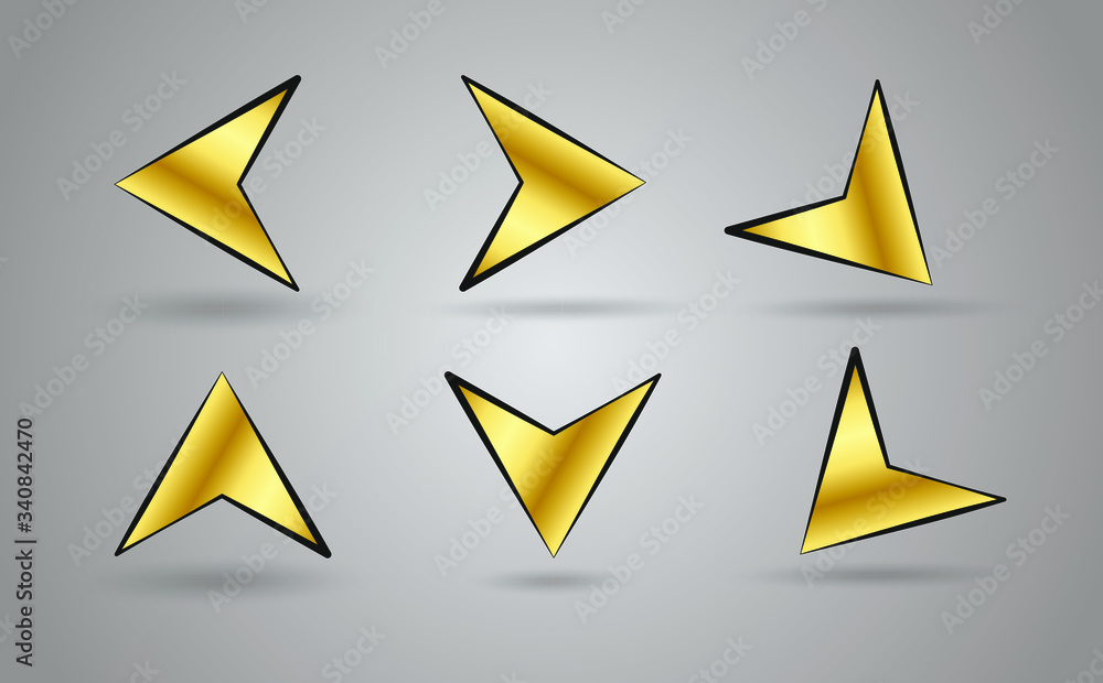 Golden Arrow Icon in trendy flat style isolated on grey background. Arrow symbol for your web site design, logo, app, UI. Vector illustration Golden Arrow Icon in trendy flat style isolated on grey background. Arrow symbol for your web site design, logo, app, UI. Vector illustration