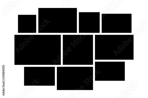 photo frame collage background picture template vector illustration