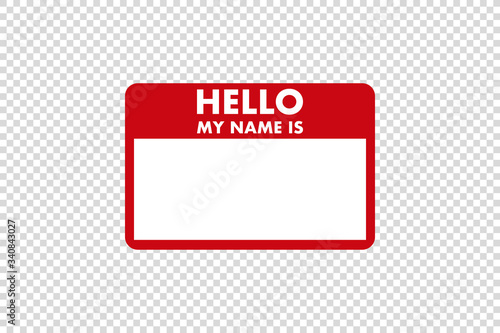 hello my name is sticker tag vector photo