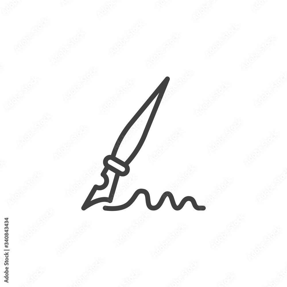 Handwriting, write line icon. linear style sign for mobile concept and web design. Fountain pen signature outline vector icon. Symbol, logo illustration. Vector graphics Handwriting, write line icon. linear style sign for mobile concept and web design. Fountain pen signature outline vector icon. Symbol, logo illustration. Vector graphics