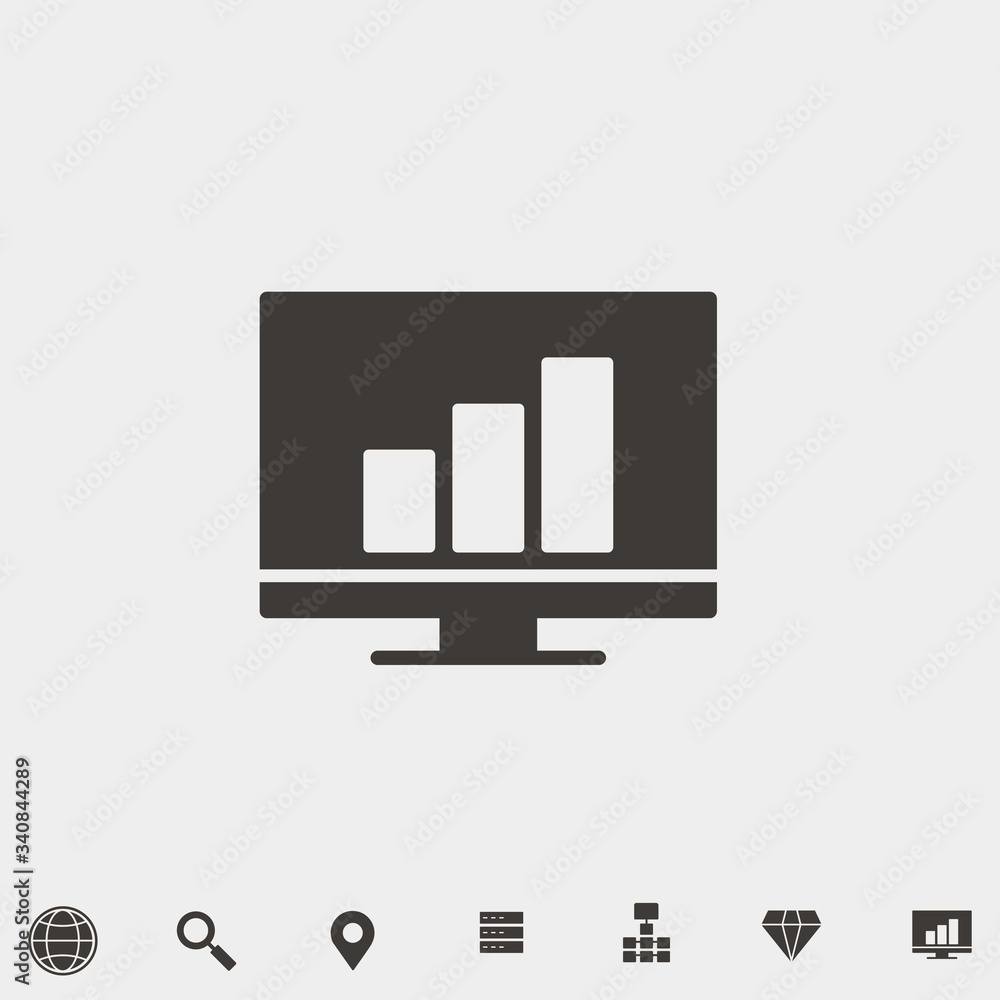 presentation on monitor icon vector illustration and symbol for website and graphic design