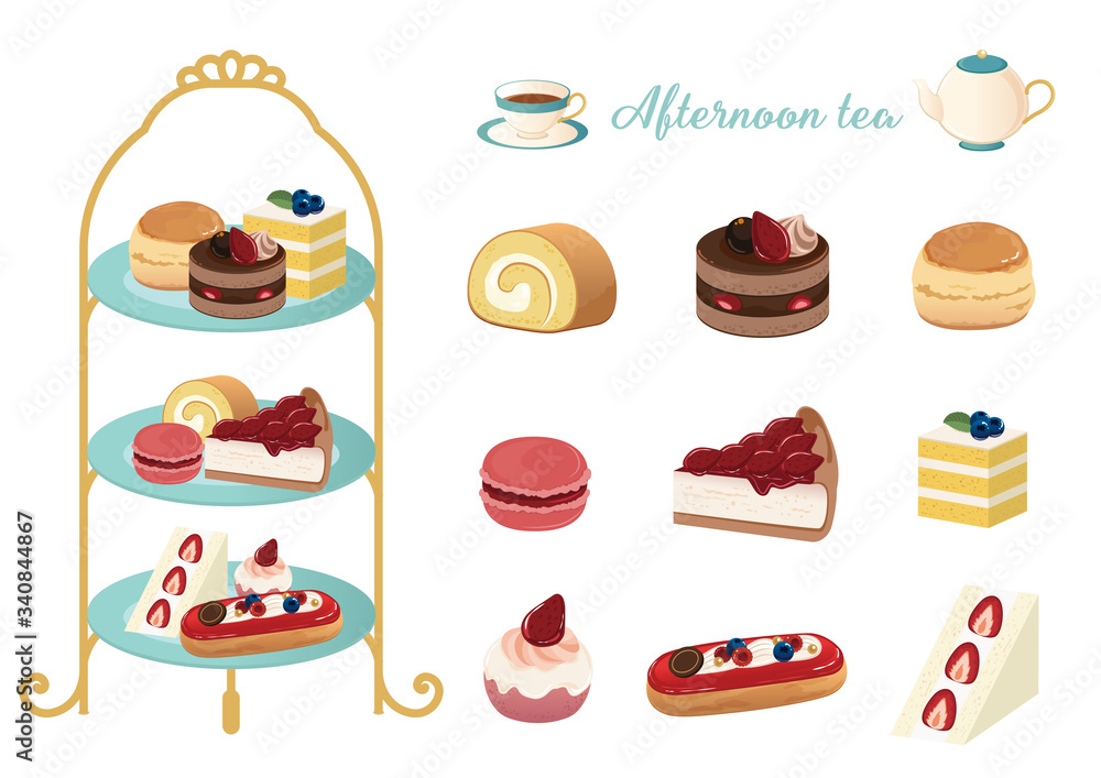 アフタヌーンティー　ケーキセット