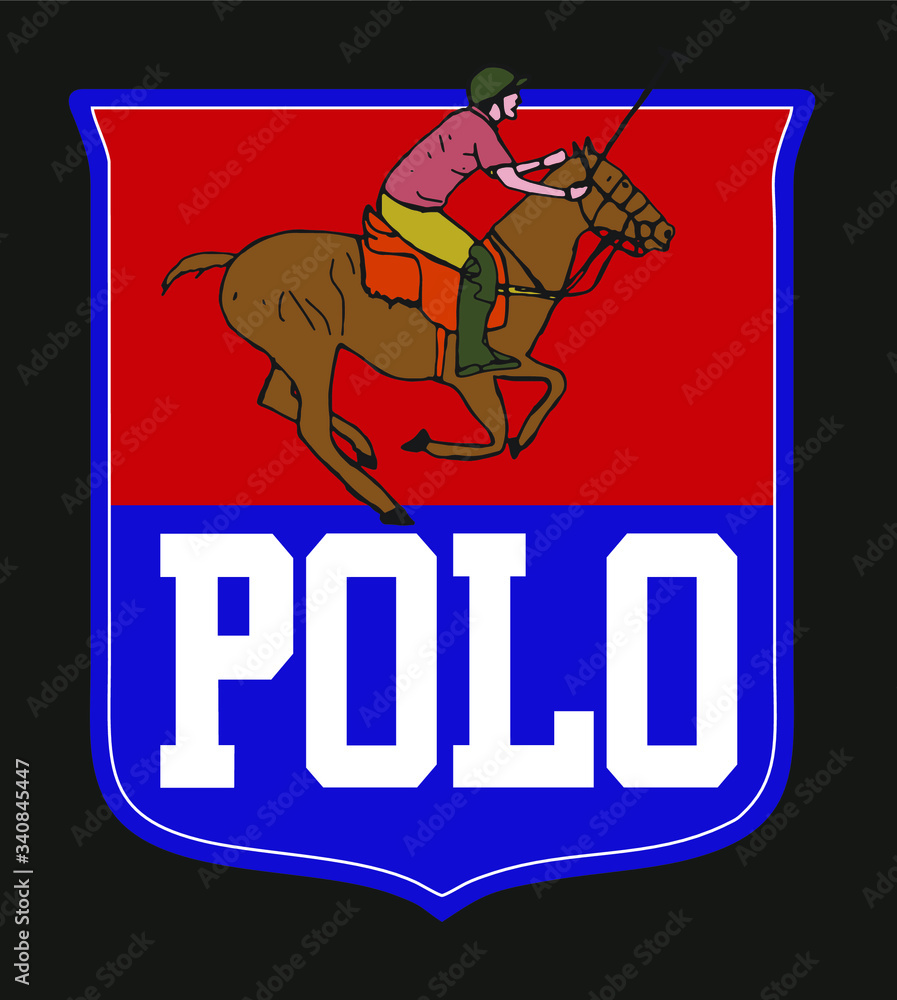 polo sports print and embroidery graphic designs vector art