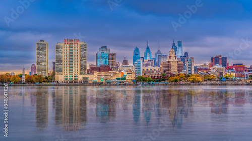 Philadelphia City center with the Schuylkill River in the foreground photo