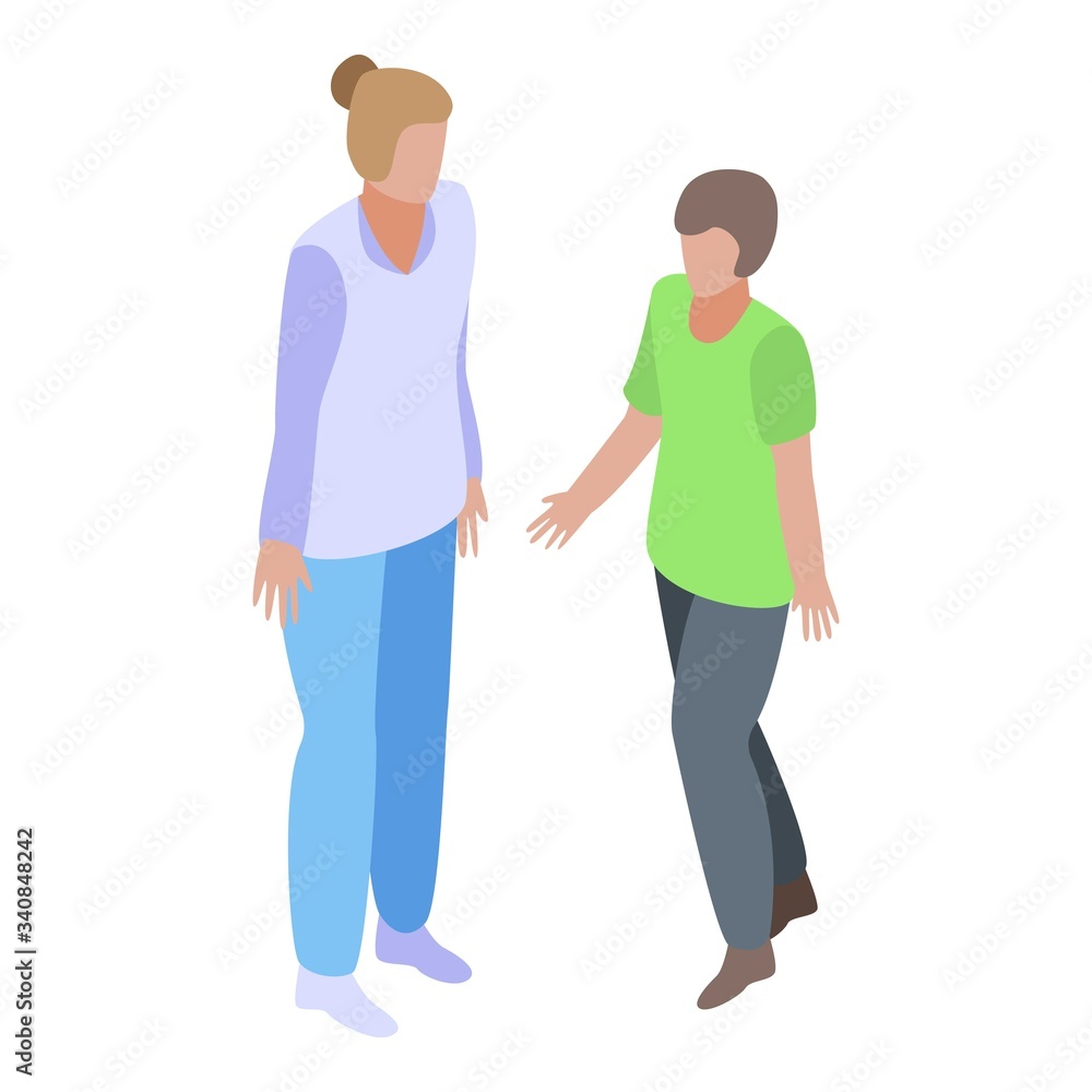 Volunteer help icon. Isometric of volunteer help vector icon for web design isolated on white background Volunteer help icon. Isometric of volunteer help vector icon for web design isolated on white background