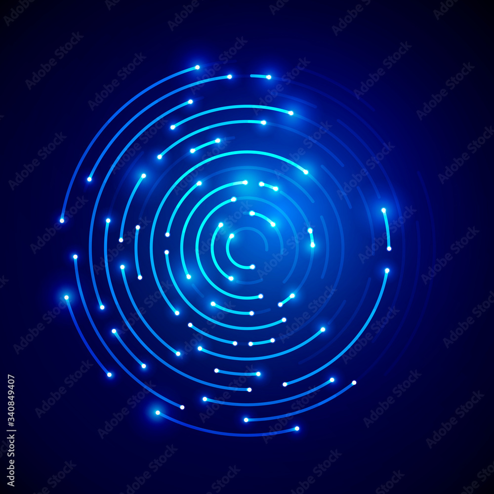 Vector Illustration Futuristic Connection Cirlce. Connected Line In Cyber Look Vector Illustration Futuristic Connection Cirlce. Connected Line In Cyber Look