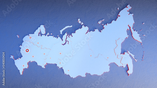 Russia map infographic top view