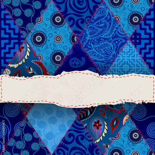 Patchwork textile pattern. Seamless quilting design background.