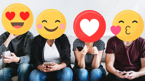 Emoji faces on social media