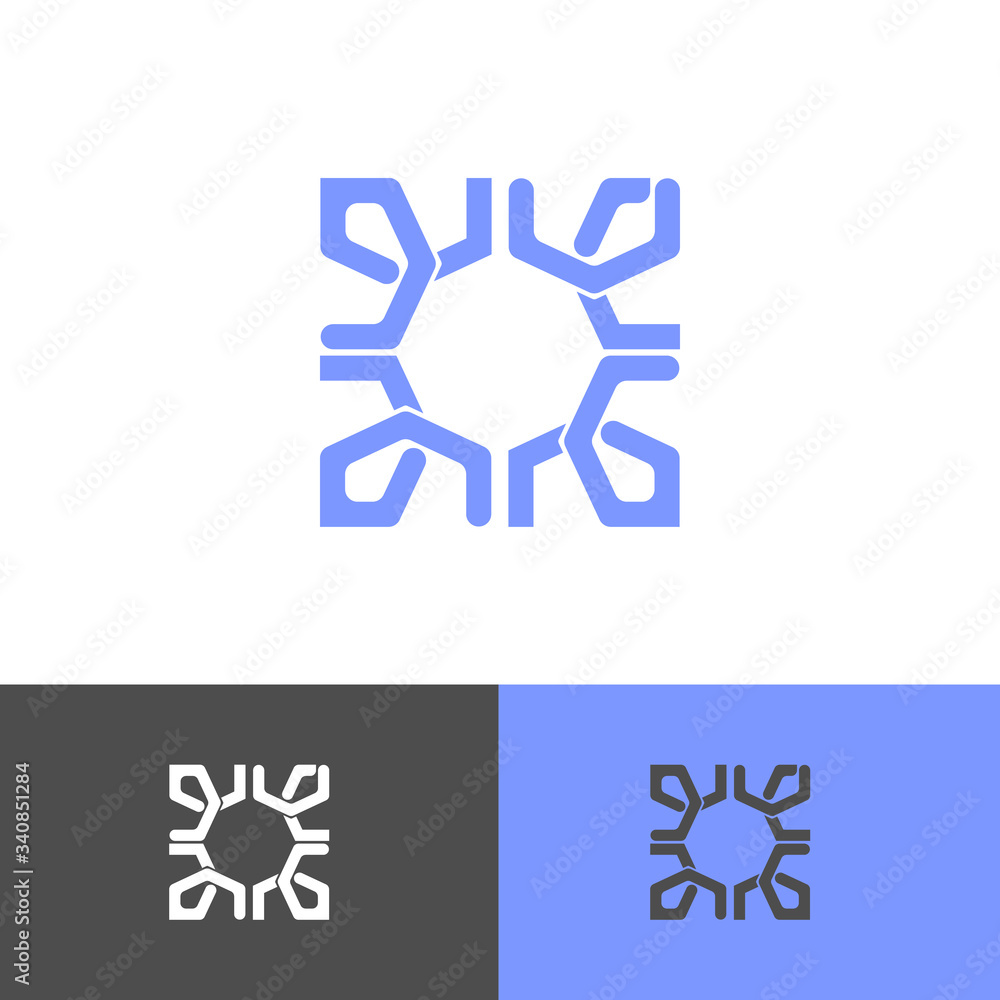 Square abstract icon design symbol on the white background Square abstract icon design symbol on the white background