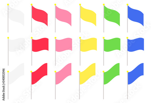 カラフルな旗のセット　四角形