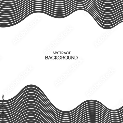 Abstract wavy lines background. Striped texture. Smooth geometric shapes composition. Applicable for covers, placards, posters, brochures, flyers, banner designs. Monochromer vector illustration.