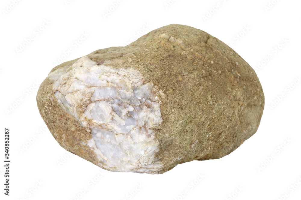 Single natural stone isolated on white background Single natural stone isolated on white background