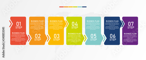 vector illustration Can be used for process, presentations, layout, banner,info graph. There are 7 steps or layers. 