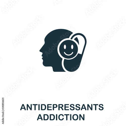 Antidepressants icon. Simple illustration from addiction collection. Creative Antidepressants icon for web design, templates, infographics and more