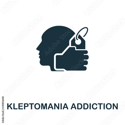 Kleptomania icon. Simple illustration from addiction collection. Creative Kleptomania icon for web design, templates, infographics and more