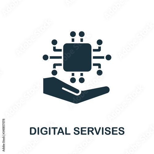 Digital Services icon from digitalization collection. Simple line Digital Services icon for templates, web design and infographics
