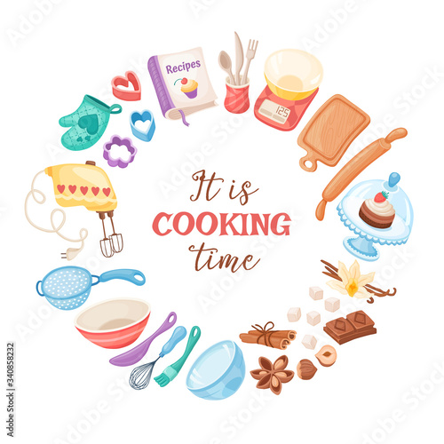 Cartoon baking vector banner