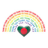 Thank you rainbow with bangladesh flag heart. 3D Rendering