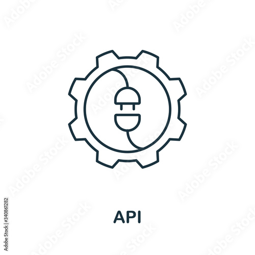 Api icon from fintech collection. Simple line Api icon for templates, web design and infographics