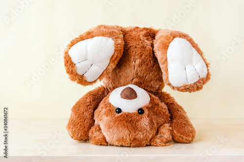 Konstfotografi Handstand bear, Teddy bears turned upside down, falling over.