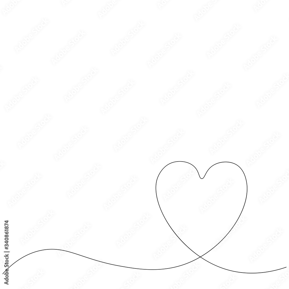 Love heart image line draw. Vector illustration Love heart image line draw. Vector illustration