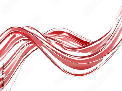 Red smooth waves. Luxury abstract background