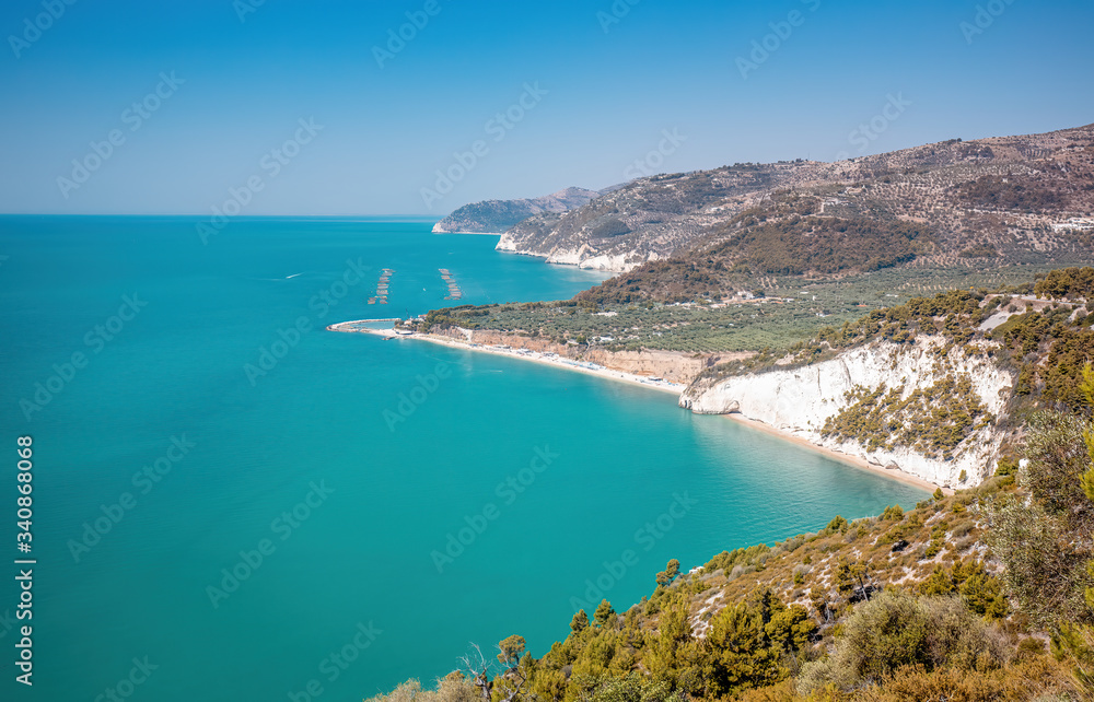 Gargano Coastline, Gulf of Manfredonia and the National Park in Puglia, Italy