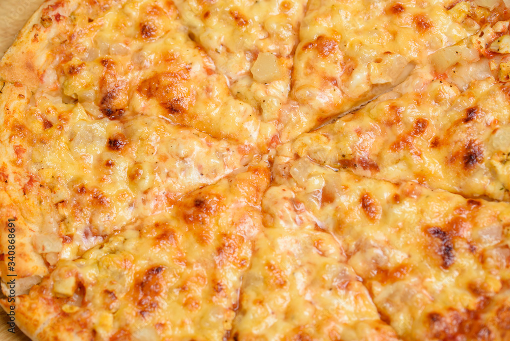 Close up Italian pizza about cheese it stick. Close up Italian pizza about cheese it stick.
