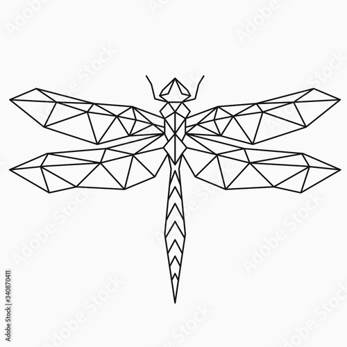 Vector minimalistic polygon dragonfly
