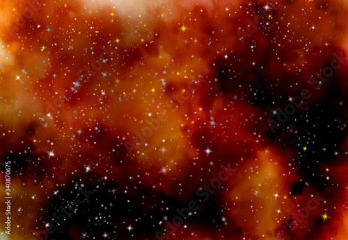 Star field in galaxy space with nebula  abstract watercolor digital art painting for texture background