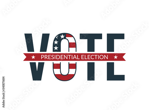Voting 2020 icon on white background. United States of America presidential election 2020. Vector Illustration.