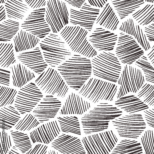 Vector textured terrazzo seamless repeat pattern. Grunge granite flooring. Geometric abstract paving.