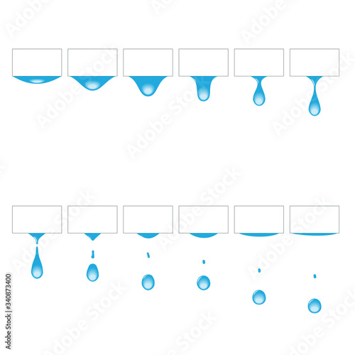 Water drop frame animation on white