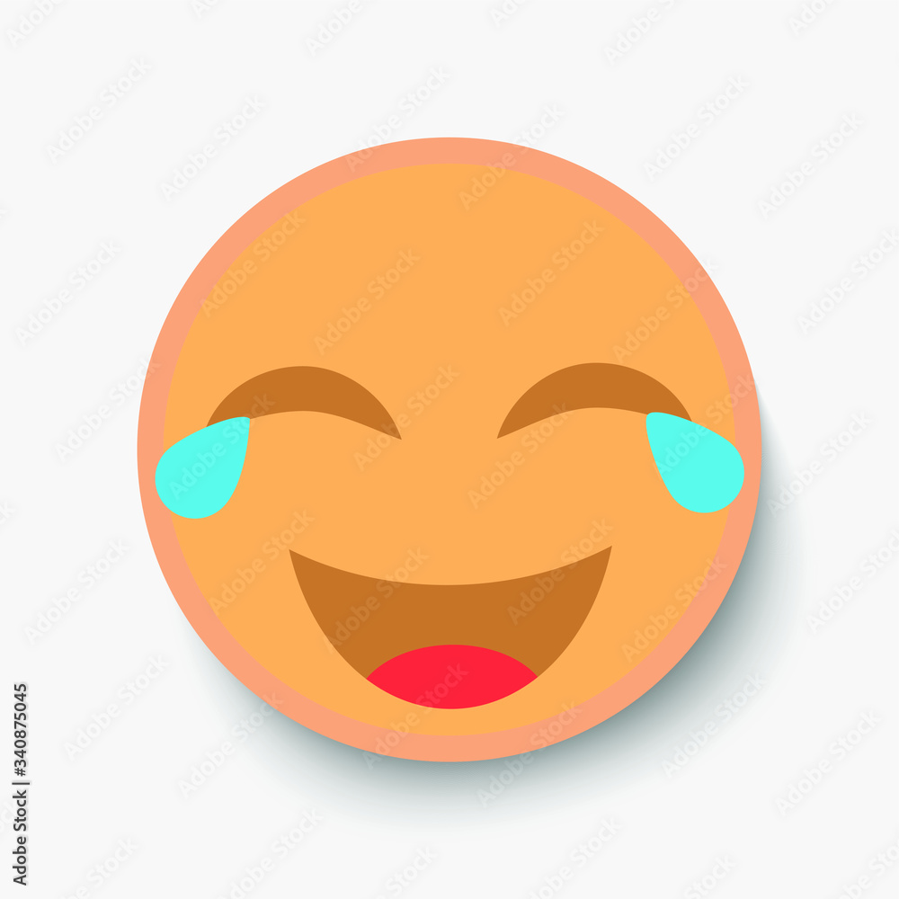 Emoji face, illustration icon emotion, vector laugh, lol, strong laugh. Emoji face, illustration icon emotion, vector laugh, lol, strong laugh.