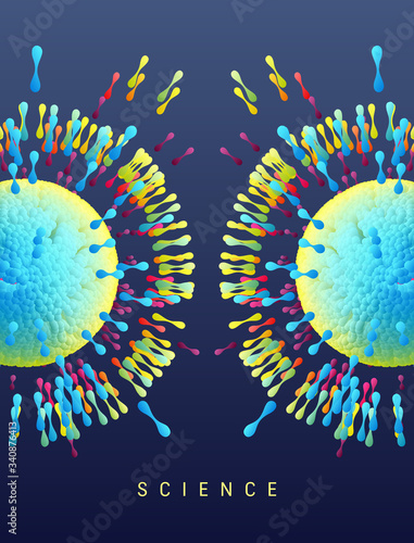 3d vector illustration for science, medicine or education.