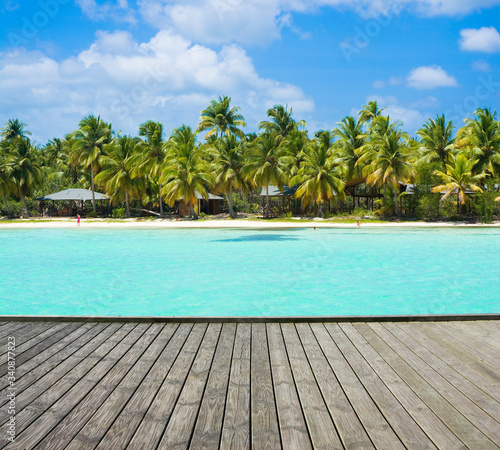 Empty wooden platform with ...
