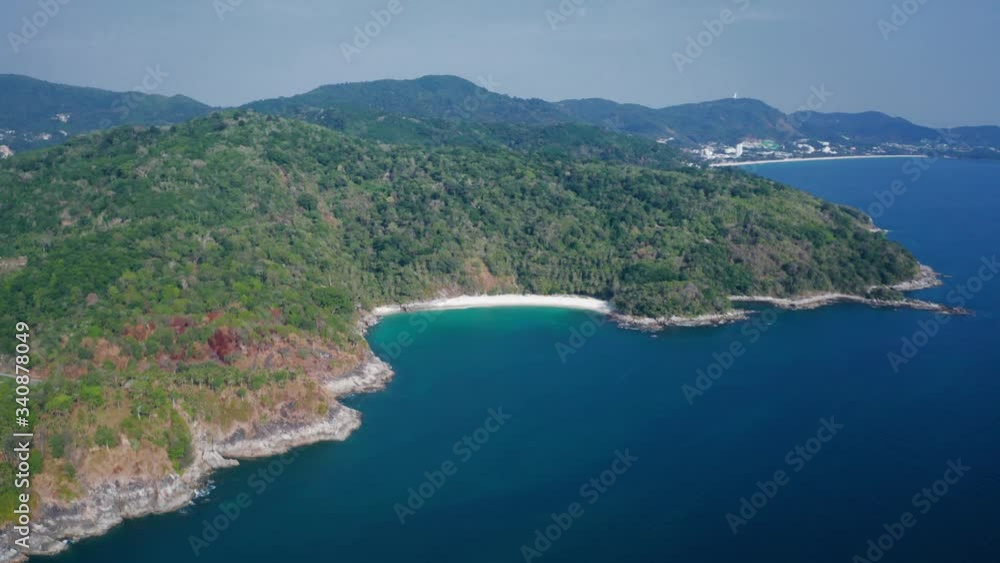 Drone panoramic view of tropical beach in Phuket , Thailand , Freedom Drone panoramic view of tropical beach in Phuket , Thailand , Freedom