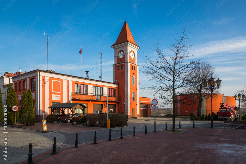 Historic building at the market square in Warka, Masovia, Poland