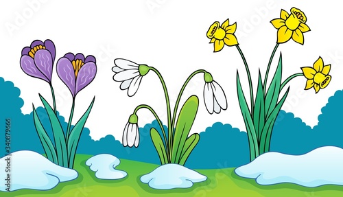 Early spring flowers theme image 2