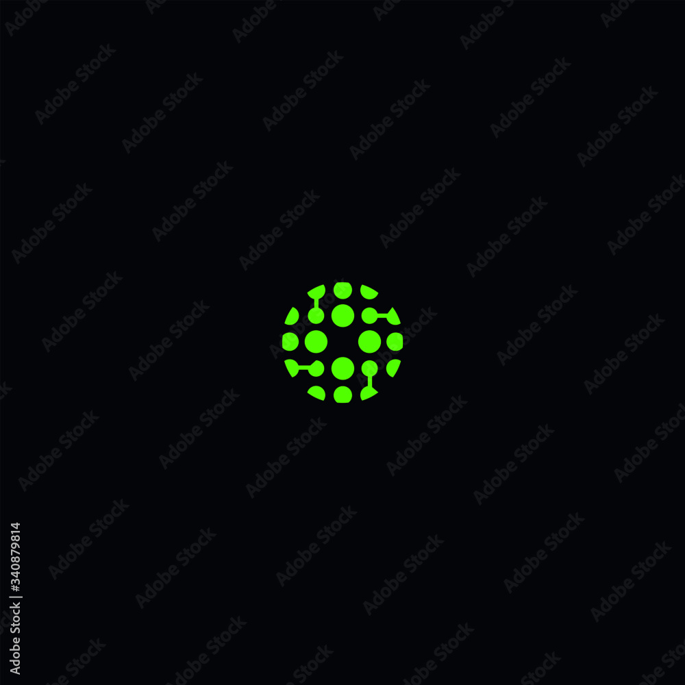 abstract dots gathered shape initial O letter logo design abstract dots gathered shape initial O letter logo design