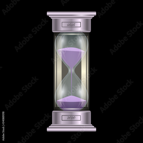 Hourglass vector icon.Realistic vector icon isolated on white background hourglass.