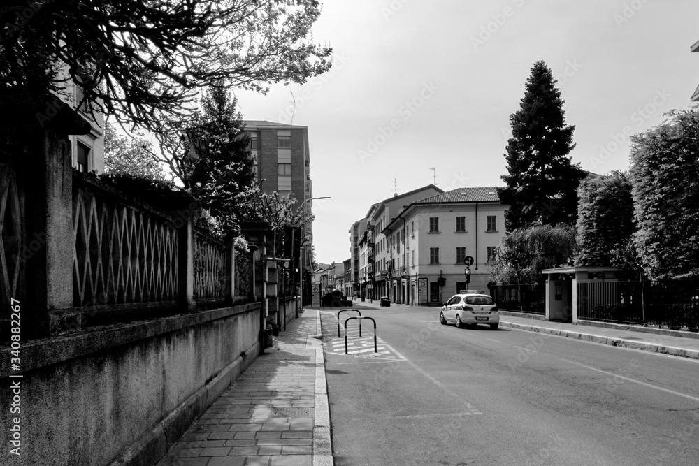 04/19/2020 - Empty city in Italy in sunday morning at Coronavirus time.