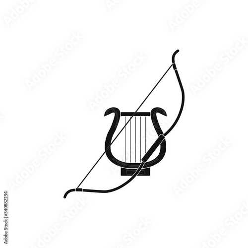 bow and lyre mythology apollo god of Olympus, illustration for web and mobile design.