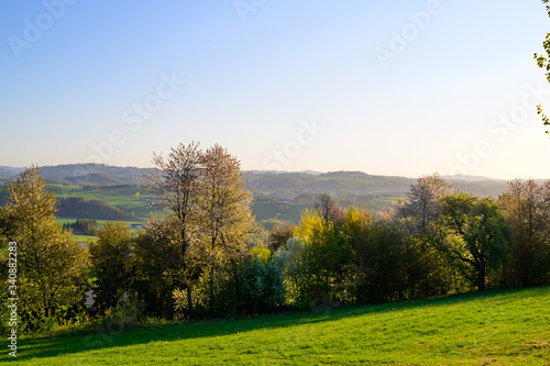 panroamic view of the austrian district mühlviertel near the village pregarten photo