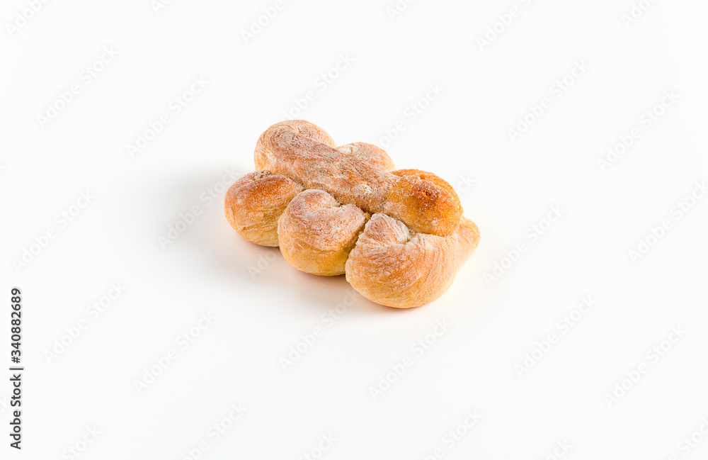 Isolated bread bagette on white background