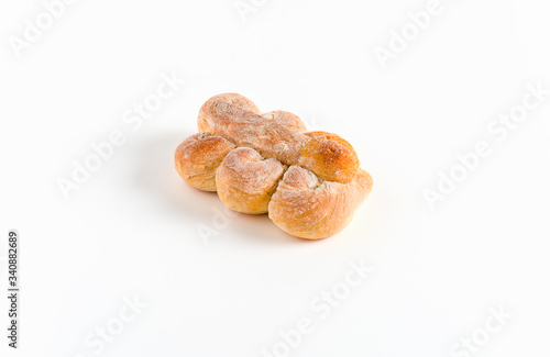Isolated bread bagette on white background